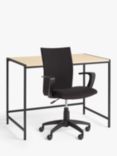 John Lewis ANYDAY Box Desk and Gerard Office Chair, Black