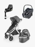 UPPAbaby Vista V2 Pushchair and Carrycot with Maxi-Cosi Pebble Baby Car Seat and Base Bundle, Grey/Essential Graphite