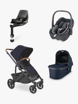 UPPAbaby Cruz V2 Pushchair and Carrycot with Maxi-Cosi Pebble 360 Baby Car Seat and Base Bundle, Noa/Essential Graphite