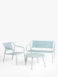John Lewis ANYDAY 3-Seater Garden Lounge Metal Table & Chairs Set, Light Blue