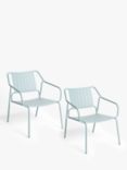 John Lewis ANYDAY Metal Garden Lounge Chair, Set of 2, Light Blue