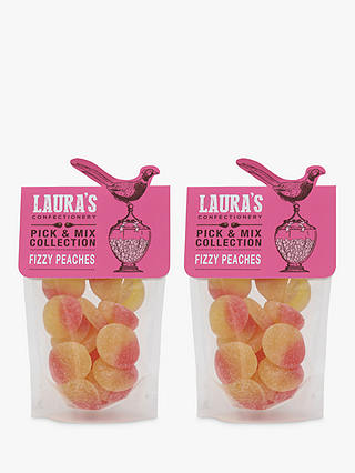 Laura's Confectionery Fizzy Peaches Pouch, 2x 168g