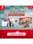 Nintendo Switch OLED 64GB Console (White) & Mario Kart Live: Home Circuit (Mario)