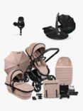 iCandy Peach 7 Pushchair & Accessories with Maxi-Cosi Pebble 360 Pro Baby Car Seat and Base Bundle, Cookie/Essential Black
