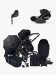 iCandy Peach 7 Pushchair & Accessories with Cybex Cloud T Baby Car Seat and Base T Bundle, Black/Deep Black