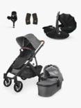 Uppababy Vista V2 Pushchair with Maxi-Cosi Pebble 360 Pro2 Baby Car Seat and Base Bundle, Greyson/Essential Black