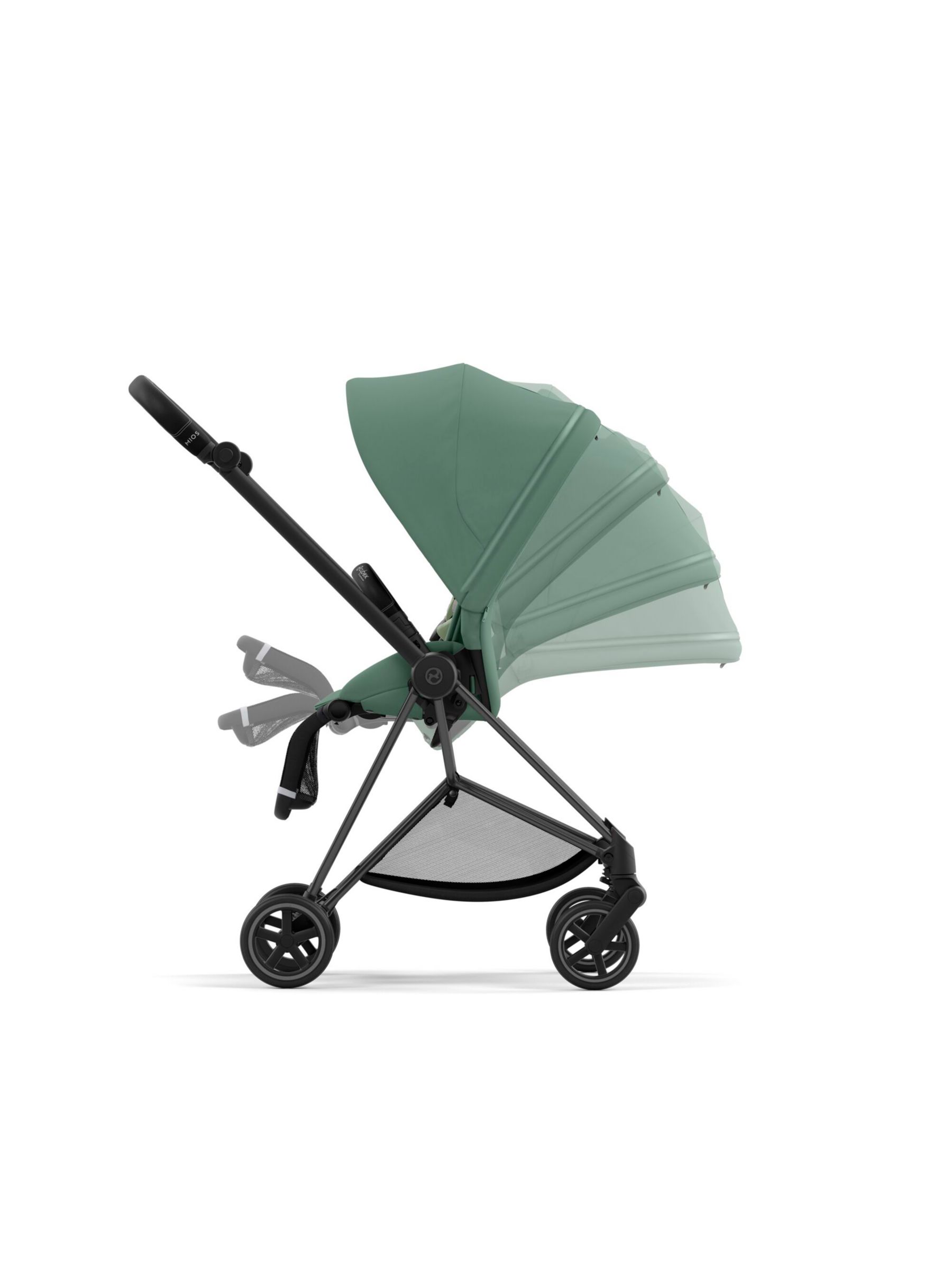 Cybex Mios Pushchair Chassis & Seat Pack Bundle, Matte Black/ Leaf Green