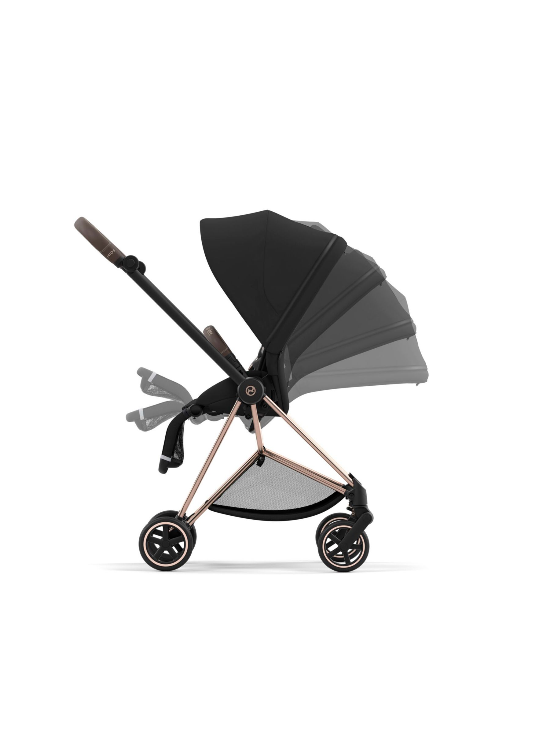 Cybex Mios Pushchair Chassis & Seat Pack Bundle, Rose Gold/ Matte Black