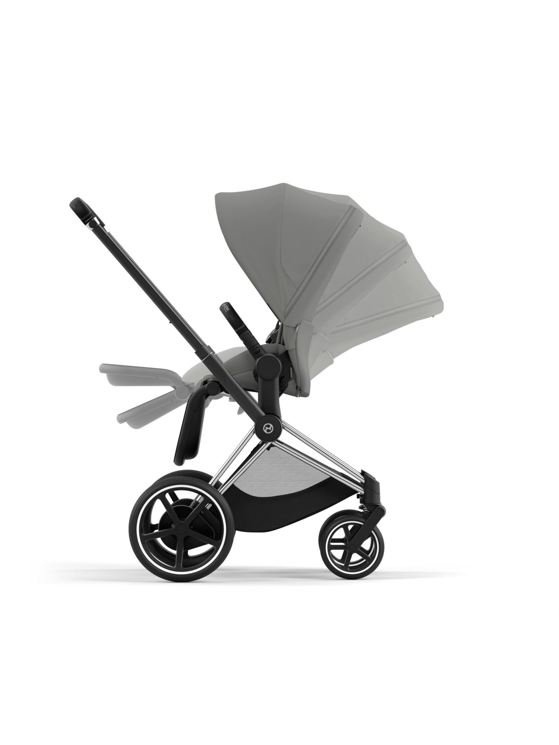 Cybex e-Priam Pushchair Chassis & Seat Pack Bundle, Black/ Mirage Grey