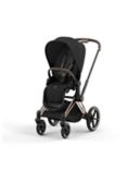 Cybex Priam Pushchair, Carrycot & Cloud T PLUS i-Size Car Seat with Base T Bundle, Rose Gold/ Sepia Black