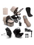 Bugaboo Fox 5 Pushchair, Turtle Air by Nuna Car Seat with Base & Accessories Ultimate Bundle, Black/Desert Taupe
