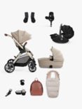 Silver Cross Reef Pushchair, Carrycot & Accessories with Maxi-Cosi Pebble 360 Pro i-Size Car Seat and FamilyFix 360 Pro Base Bundle, Stone/Black