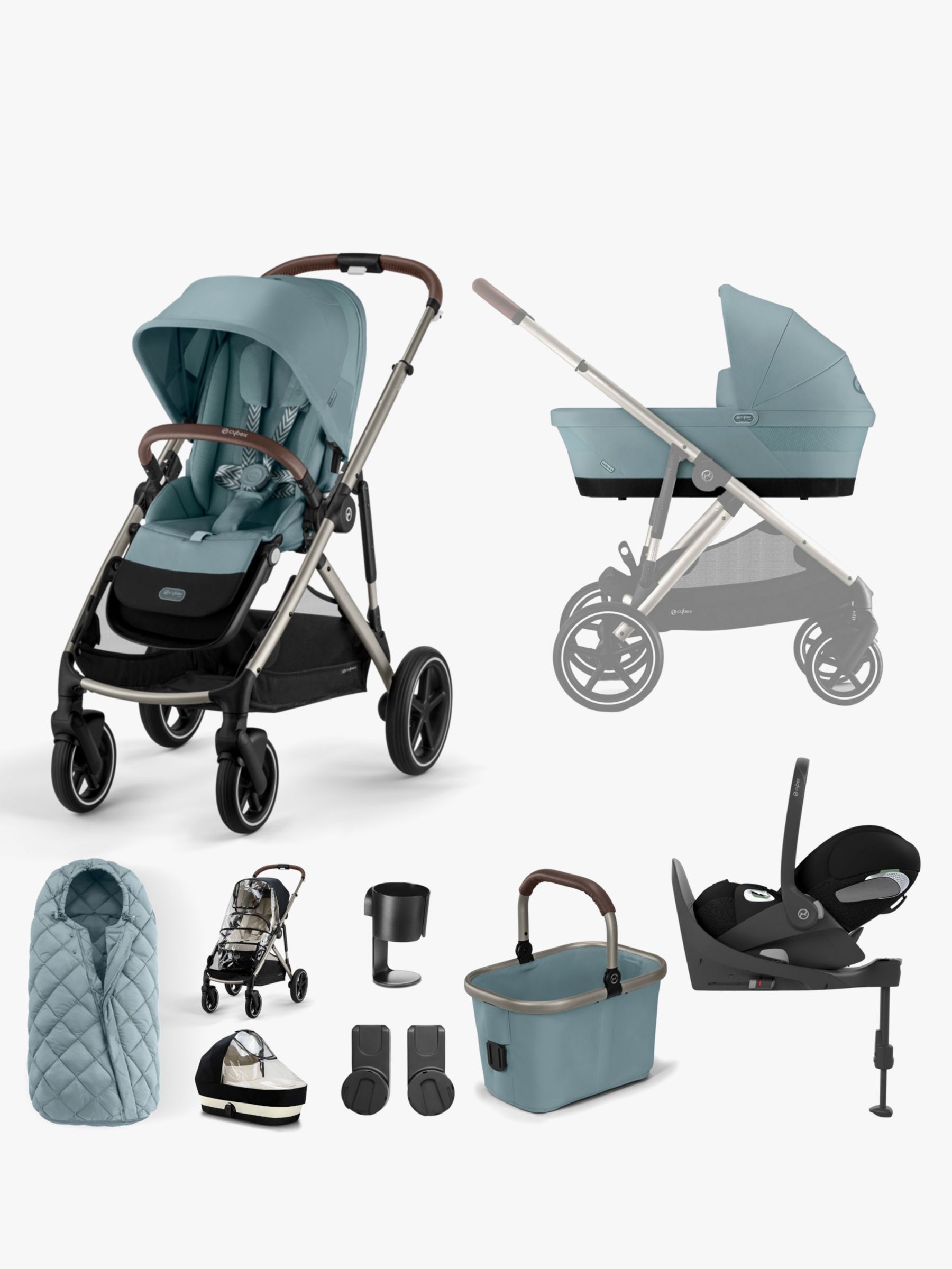 Uppababy Cruz V2 with Carrycot, Cybex Cloud Z and Isofix Base