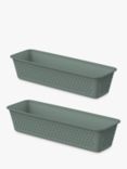 TATAY BOHOL Recycled Polypropylene Slim Organiser, Set of 2, Sage