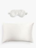 John Lewis Organic Mulberry Eye Mask and Silk Standard Pillowcase, White