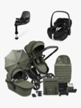 iCandy Peach 7 Pushchair & Accessories with Maxi-Cosi Pebble 360 Pro i-Size Car Seat and FamilyFix 360 Pro Base Bundle, Ivy/ Black