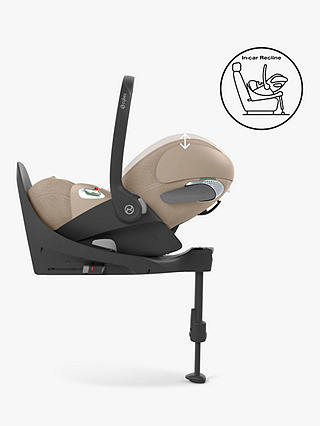 Silver Cross Reef Pushchair, Carrycot & Accessories with Cybex Cloud T i-Size Car Seat and Base T Bundle, Stone/Black, Stone/Beige