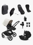 Bugaboo Fox 5 Pushchair & Accessories with Maxi-Cosi Pebble 360 Pro i-Size Baby Car Seat and FamilyFix 360 Pro ISOFIX Base Bundle, Misty White/ Essential Black