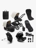 Bugaboo Fox5 Pushchair & Accessories with Bugaboo Turtle Air by Nuna i-Size Car Seat and Bugaboo by Nuna ISOFIX 360 Car Seat Base Ultimate Bundle, Misty White/Black