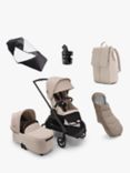 Bugaboo Dragonfly Pushchair, Carrycot & Accessories Essential Bundle, Desert Taupe