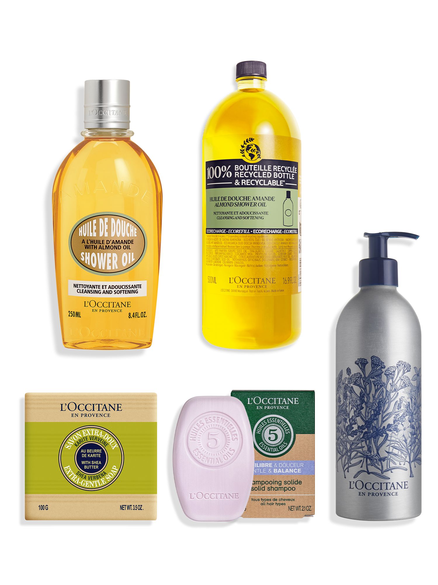 L'OCCITANE Almond Shower Oil 250ml & Refill Bundle with Gift