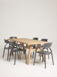 John Lewis Burford 6-Seater Rectangular Garden Dining Table & Chairs Set, FSC-Certified (Acacia Wood), Natural/Grey