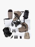 Silver Cross Reef 2 Pushchair, Carrycot & Accessories with Dream i-Size Car Seat, Motion All Size Car Seat and Base Bundle, Mocha/Black