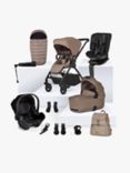 Silver Cross Dune 2 Pushchair, Carrycot & Accessories with Motion i-Size and Dream i-Size Car Seats with Base Bundle, Mocha/Black