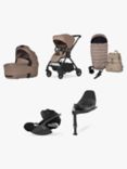 Silver Cross Dune 2 Pushchair, Carrycot & Accessories with Cybex Cloud T Car Seat and Base T Bundle, Mocha/Black