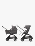 Bugaboo Dragonfly Pushchair, Carrycot & Accessories with Maxi-Cosi Pebble 360 i-Size Car Seat & Base Bundle, Grey Melange