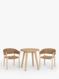 John Lewis Burford 2-Seater Round Garden Bistro Table & Woven Dining Chairs Set, FSC-Certified (Acacia Wood), Natural