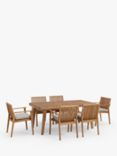 John Lewis Mona 6-Seater Garden Dining Table & Chairs Set, FSC-Certified (Acacia Wood), Natural
