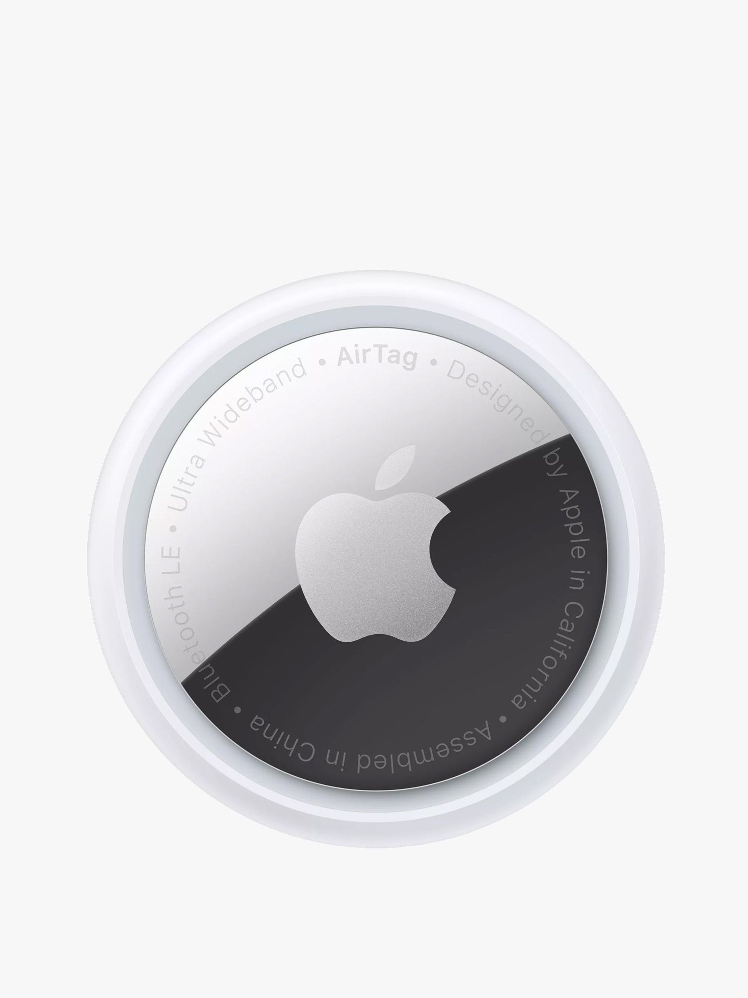 Apple bluetooth item finder on a white background
