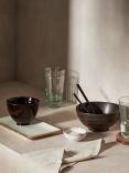 John Lewis Glossy Glaze Stoneware Rice Bowl, 12.7cm, Dark Brown