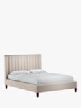 John Lewis Fluted Upholstered Bed Frame, King Size, Cotton Effect Beige