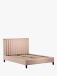 John Lewis Fluted Upholstered Bed Frame, Double, Cotton Effect Pink