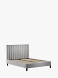 John Lewis Fluted Upholstered Bed Frame, Super King Size, Deep Velvet Steel