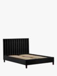 John Lewis Fluted Upholstered Bed Frame, King Size, Aquaclean Velvet Charcoal