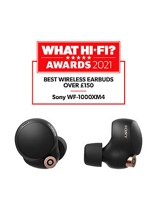 Sony WF-1000XM4 Noise Cancelling True Wireless Bluetooth Sweat & Weather-Resistant In-Ear Headphones with Mic/Remote, Black