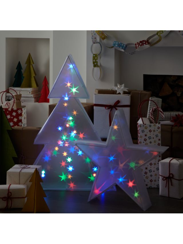 John Lewis Indoor Holographic Christmas Tree Light, H75cm, Multi
