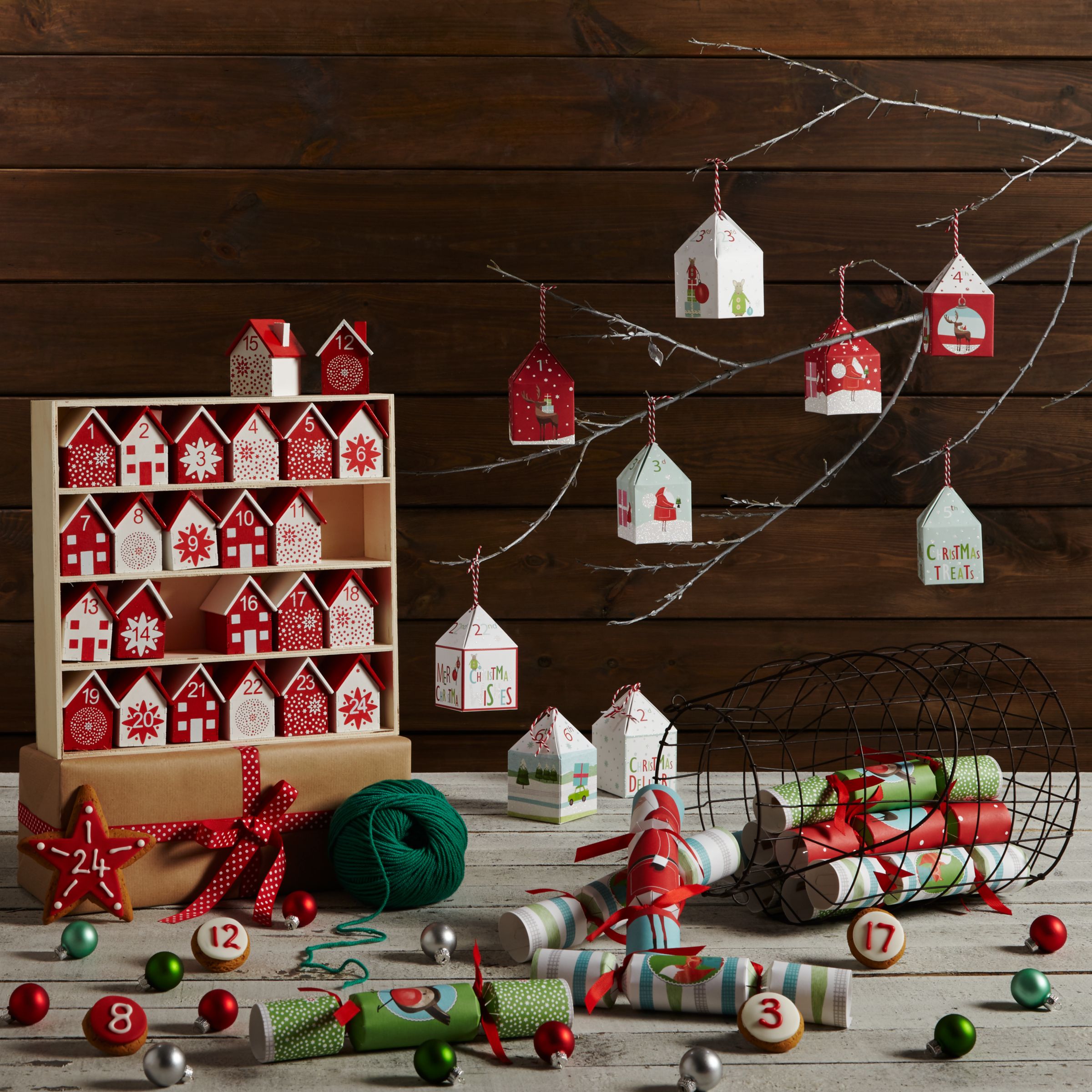 John Lewis 24 Flittered Advent Calendar Boxes at John ...