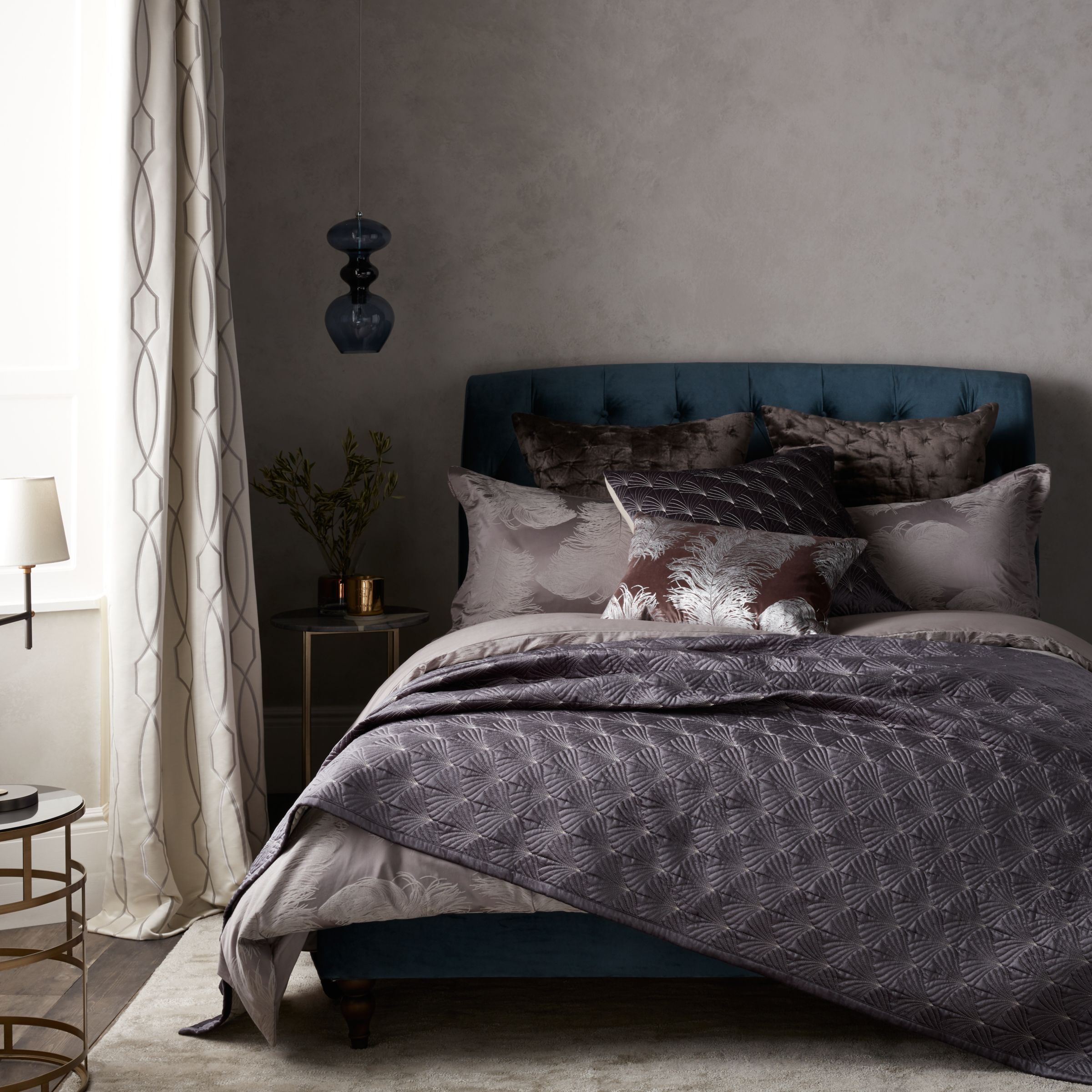 John Lewis Partners Brooke Velvet Effect Upholstered Bed Frame