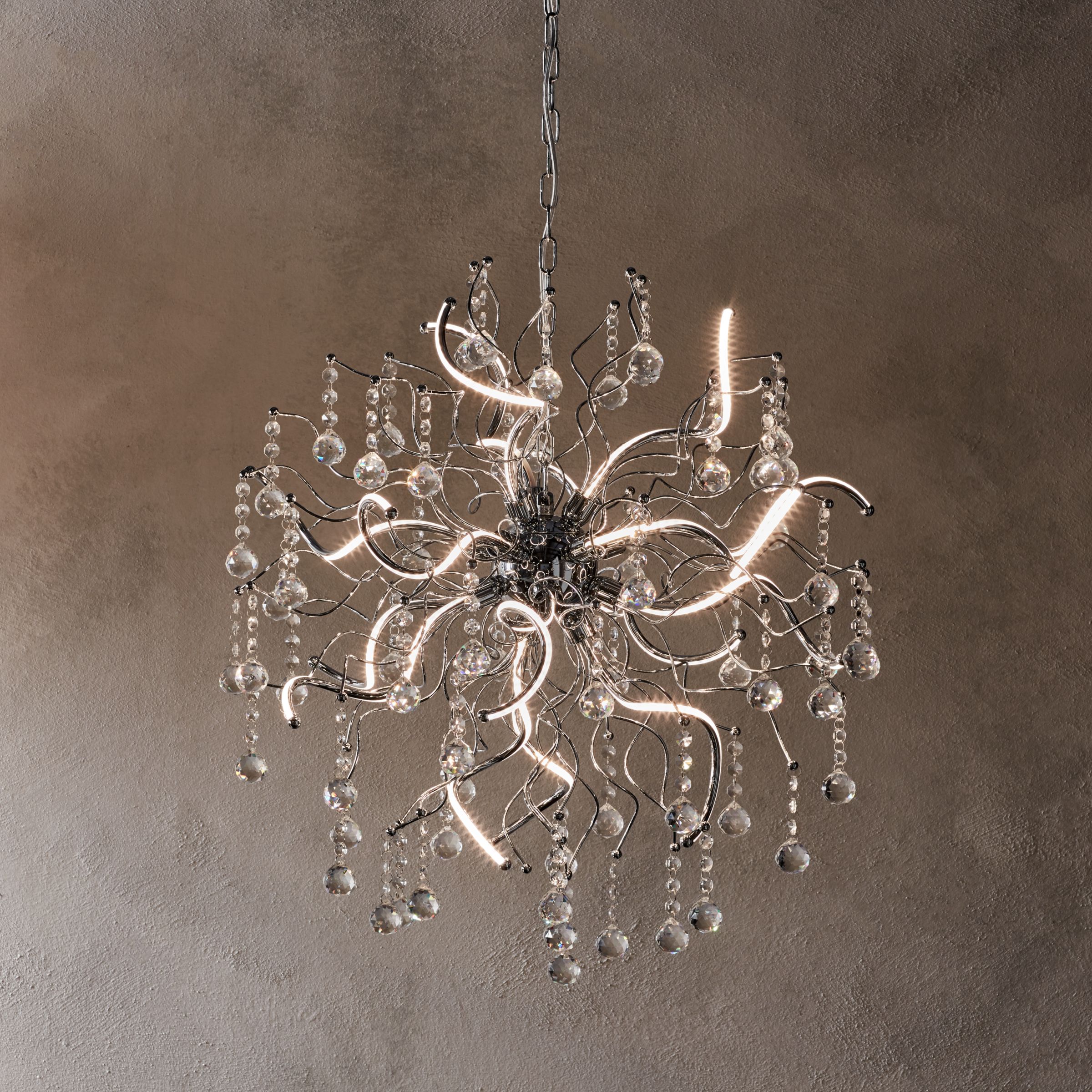 John Lewis Partners Supernova Led Large Crystal Pendant Ceiling