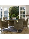 John Lewis & Partners Dante 6-Seat Round Glass Top Garden Dining Table