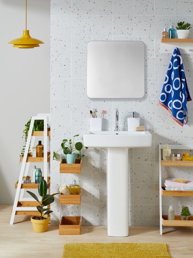 John Lewis ANYDAY Bamboo Under-Sink Shelves