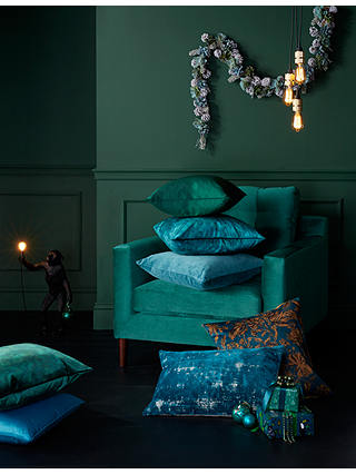 John Lewis & Partners Cotton Velvet Cushion, Ivy