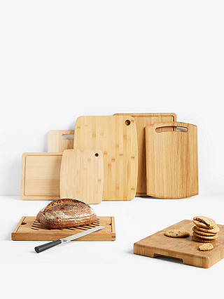 John Lewis & Partners Large Chopping Board with Juice Groove, FSC-Certified (Oak Wood), L46cm