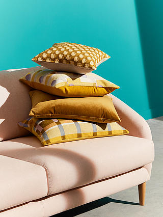 John Lewis & Partners Cotton Velvet Cushion, Gold
