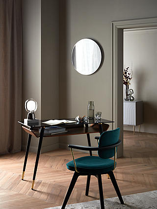 John Lewis & Partners Soren Office Velvet Chair, Teal/Black