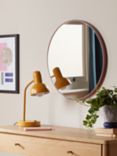 ANYDAY John Lewis & Partners Thin Metal Frame Round Wall Mirror, 50cm, Marsala
